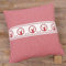 Kissen-Bezug in 40x40 cm für Deko-Kissen Sofa-Kissen - Baumwolle Kissen-Hülle RESI im Landhaus-Stil Hirsch rot weiß kariert - Waschbarer Reißverschluss Zierkissen-Bezug für Couchkissen