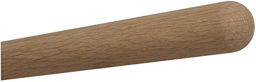 TIBU Eiche Holz unbehandelt Handlauf Geländer 30-500cm Wandhandlauf Wand Treppe ohne Halter, Länge 1300 mm 130 cm 1,3 m und Enden Halbkugel gefräst