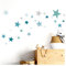 Little Deco Wandtattoo 60 Sterne Kinderzimmer Junge Stars I Mint grau I viele Farben Wandaufkleber Wandsticker Set Wohnzimmer bunt selbstklebend DL409