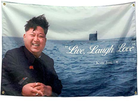 EYXVKT Live Love Laugh Flagge für Kim Jong Un Wandbehang, großer Wandteppich, lustige Flaggen für Zimmer, Studentenwohnheim, Dekoration, Banner, Innenbereich, Schlafzimmer, Schild, schwerer Wind mit