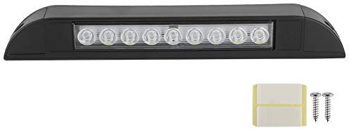 Terisass Tira de luces LED para automóvil Barra de luces LED 9 Luces interiores blancas IP67 Impermeable 12-24V 550 LM con interruptor de encendido y apagado 4.5W