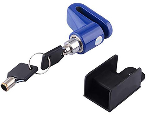 Safety Disc Lock Motorcycle Bike Anti-Theft Wheel Disc Brake Lock Padlock Waterproof Loud for Motorcycle Bike Scooters Mountain Road MTB Cycling Rotor Disc Brake Wheel Lock with Two Keys (Blue)