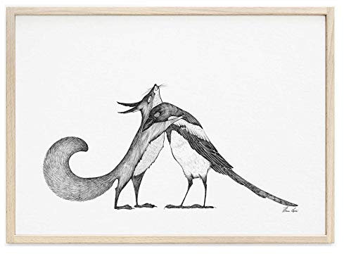 Ligarti Kunstdruck | hochwertiges Poster | Künstlerin Hanna Ligeti | (Eichhörnchen & Elster, A2)