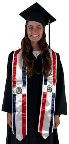 Cappe Diem International Flag Stole Graduation Day Unisex Adult Academic Commencements Countries Sash 72, Dominican Republic, Standard 72