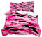 2/3 Stück Camouflage-Design rosa grau braun Bettwäsche-Sets für Herren und Damen Mikrofaser-Polyester Tarnung Bettbezug mit Kissenbezug 50x75 cm (Rosa, 135 x 200 cm)