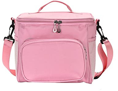 QHLOM Womens' s Damen- Lunchtaschen Arbeit isoliert Lunchbox Container wiederverwendbar Erwachsener Kinder Mittagessen Frozen Lunchbox Zubehör (Color : Pink)