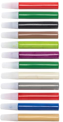 Baker Ross FE795 Suncatcher Paint Pens Bumper Pack - Pack of 10, Stained Glass Effect Pens for Kids, Christmas Arts and Craft Supplies