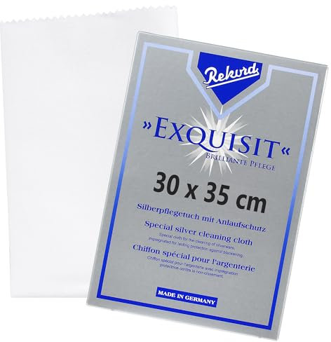 Silberpflegetuch Exquisit 35 x 30 cm groß mit Anlaufschutz für Silberschmuck Silbertuch für Schmuck mit Silberputzmittel