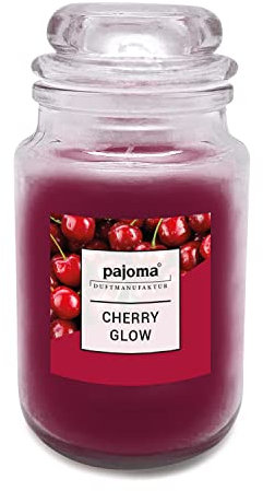 pajoma Teelichter Duftkerzen, in Polycarbonat Hülle oder im Glas, duftintensiv (Cherry Glow, Bonbonglas)