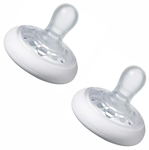 2 x Tommee Tippee Closer to Nature Breast-Like Dummy & Soother with Natural, BPA-Free Silicone & Orthodontic Design for Newborn, Baby & Child, 0-6 Months