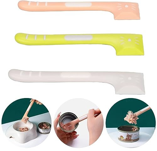 Tierfutter Dosenlöffel, 3 Stück 16x3,2cm/6,3x1,3 Zoll Universal TPR Tierfutter Rührlöffel Nassfutter Haustiere Langer Griff Dosenspatel Hund Katze Dosenlöffel Hundelöffel Katzen füttern können Löffel