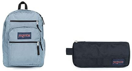 JANSPORT Big Student Backpack, 43 cm, 34 L, Blue (Blue Dusk)+Basic Accessory Pouch, 21 cm, 0.5 L, Blue (Navy)