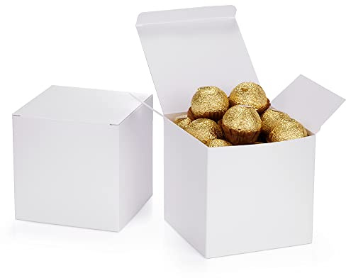 Quotidian Stabile Cupcake Boxen 10,2x10,2x10,2 cm, 12 Stück | Fester Lebensmittelkarton weiß für Cupcakes, Muffins, Pralinen