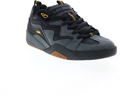 DVS Men's Devious Charcoal Black Goldenrod Low Top Sneaker Shoes 8