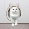 Classicmacher Large Cat Door, Cat Door Interior Door, No Flap Cat Door, Easy to Install, Strong Pet Door for Cat, No Training, Up to 22 LBS, White