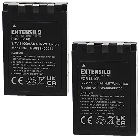 EXTENSILO 2X Akku kompatibel mit Olympus u30 Digital | u25 Digital, u400 Digital, u300 Digital Kamera (1100 mAh, 3,7 V, Li-Ion)