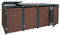 4er Mülltonnenverkleidung HWC-K14, Mülltonnenbox Mülltonnenabdeckung, 119x264x84cm WPC Metall 130kg - Walnuss-Holzoptik