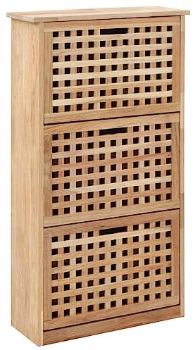 INLIFE Zapatero de madera maciza de nogal, 55 x 20 x 104 cm, 12 kg, 247600