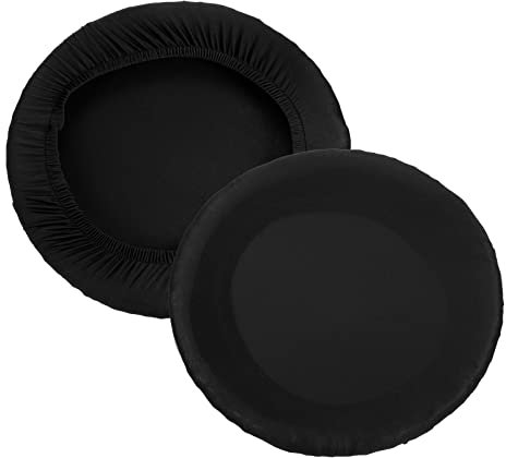 PATIKIL 9.5 Rund Barhocker Bezug 2 Pack Waschbarer Elastischer Hocker Kissenbezug für Durchmesser 11-16 Stuhl Schwarz