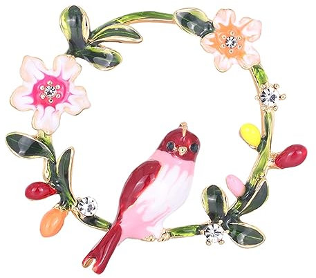 GALPADA 1 Pc Broche D'insigne De Dessin Animé Broche Couronne De Feuilles Bijoux De Vêtements De Dessin Animé Épinglette En Émail Revers En Émail Oiseau Broche En Émail Apprêt Animal