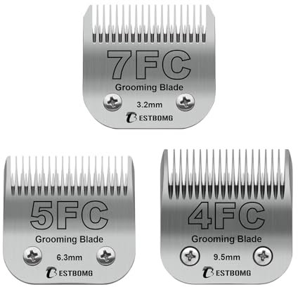 BESTBOMG Hundepflege-Ersatzklinge kompatibel mit Andis/Wahl/Oster Hundeschermaschine (7FC+5FC+4FC)