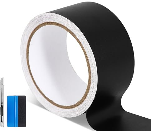 NewL Nastro adesivo in vinile nero opaco, autoadesivo, per il fai da te, per Black Out Chrome Delete, rivestimento della porta dell'auto, 10 cm x 900 cm