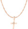 Ardeo Aurum Damen Schmuck-Set aus 333 Gold Roségold Kreuz Anhänger Singapurkette Länge 50 cm