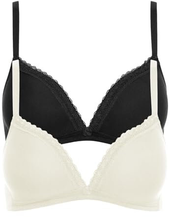 Lisca 2er Pack Triangel BH ohne Bügel INES 020285 Gr. 70A in Black-Cream