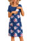 Ekouaer Robes Maternité Femme à Manches Courtes Robe Allaitement Chic Robe Grossesse Été Photoshoot, Marineblume, L
