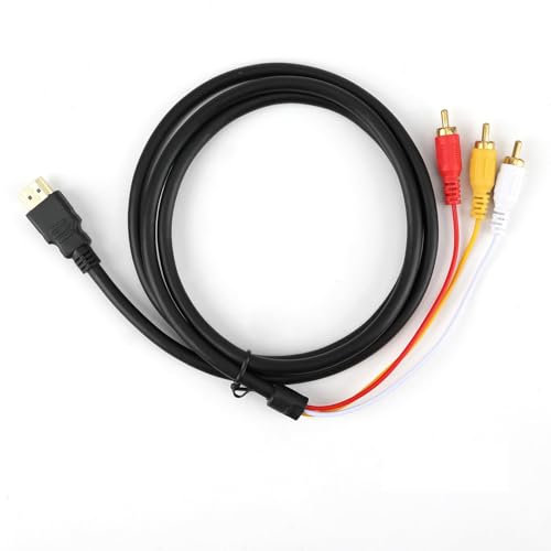 Generic Cable HDMI macho a 3 RCA de 1,5 m para TV/HDTV/DVD/proyector, soporta 1080p, uso en interiores