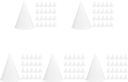 minkissy 5 Set Bicchiere Di Carta Coni Tazze Da Dessert Con Coperchi A Cupola Chiaro Di Frutta Crema Coppette Gelato in Carta Tazze Di Cono Di Neve Coppa Gelato Bianca 200 Pezzi * 5