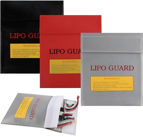 3er-Pack Lipo Safe Bag,Feuerfeste Tasche,Wasserdicht Und ExplosionsgeschüTzt Lipo Bag,Kann Zum Laden Verwendet Werden Akku Tasche,Feuerfeste Geldtasche,Feuerfeste Dokumententasche,3 Farben