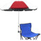 GRANDMEI Ombrellone per sedia con morsetto regolabile, con clip per ombrello, fissaggio per sedie da terrazza, sedie da spiaggia, sedie a rotelle e carrello da golf (rosso W)