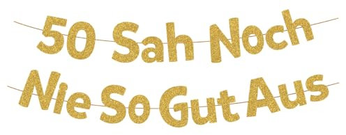 HUKUMA 50 Sah Noch Nie So Gut Aus,Lustige Banner 50 Geburtstag,50 Geburtstag Frau Mann,Geschenke Partyzubehör Jubiläum Frauen