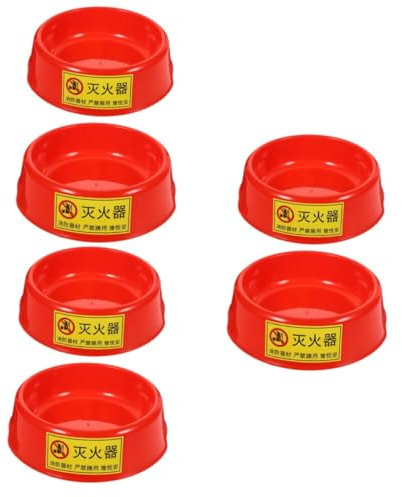 HOMSFOU Feuerlöscher-Basis, robuster Feuerlöscherständer, Haken, Löscher, Aktenschrank, Feuerlöscher-Halterung, Survival-Heim-Halterung für Feuerlöscher, Kunststoff, Rot, 2 Stück x 3