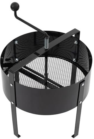 Woodside Large 18L Heavy Duty Rotary Steel Garden Soil Sifter Sieve Rotating Mesh Riddle