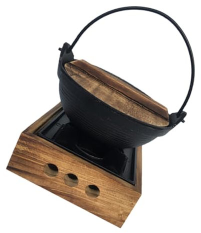 MOBUTOFU Cast Iron Cooking Pot Enamelled Ovenproof Sturdy Pot for Stew Porridge Camping Cooker