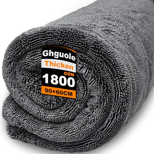 Ghguole Auto Trockentuch,90x60cm-1800GSM Vergrößern/Verdicken Mikrofaser Trockentuch,Auto Handtuch,Ultra Saugstarkes,Premium Mikrofaser Handtuch