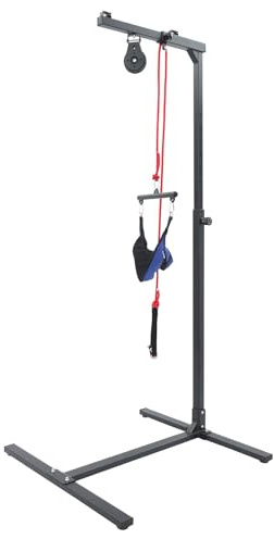 Bettgalgen freistehend höhenverstellbarer Bettaufrichter aus Stahl, Multifunktionaler Klimmzughilfe für Mobilität mit Trapezgriff, Aufrichthilfe für ältere Menschen und Patienten, bis 100 kg (Schwarz)