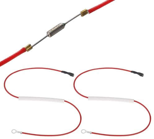 sourcing map 2 fusibles de temperatura universales para olla arrocera, 216 °C, 10 A, 250 V, fusible térmico de metal con terminal y anillo de fibra de vidrio para pieza de reparación de olla a presión
