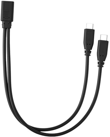 UCEC USB C Splitter 2 Port Extension Cable, USBC Female to USBC Male Cable | Type C Extension Cable Extender, Dual USB Splitter, Double TypeC to USB Adapter C, 0.31m