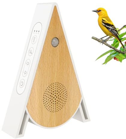 Vogelgezwitscher Bewegungsmelder Box mit Timer, 4 Naturgeräusche wie Vogelgesang & Bachrauschen, Bewegungssensor für Bad & WC, Soundbox mit Wandhalterung, Weiße Geräusche zur Entspannung