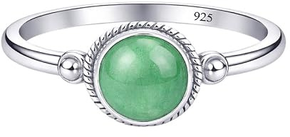 925 Sterling Silber Edelsteinring, schlicht, elegant, handgefertigt, für jeden Tag R-1928
