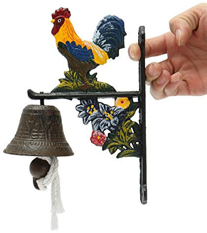 EsportsMJJ Brown Metal Cockcast-Ferro Campanello A Muro Montato Giardino Decorazione Stile Vintage