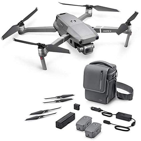 DJI Mavic 2 Pro Drohne + Fly More Kit - Zubehör-Kit + Drohne mit Hasselblad Kamera, Video 4K HDR 10 bits, 20 MP 1 CMOS-Sensor, Batteries, Autoladegerät, Akkuladestation, Adaptater, Propeller, Tasche