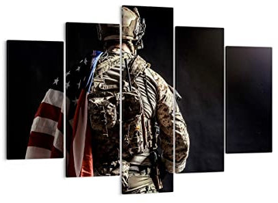 ARTTOR Leinwandbild 150x100cm Wandbild Menschen Militär - 4064