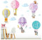 Little Deco Kinderzimmer Mädchen Aufkleber Zoo Tiere im Ballon I 102 x 72 cm (BxH) I Zebra Wandtattoo Heißluftballon Tiere Deko Sticker DL207-32