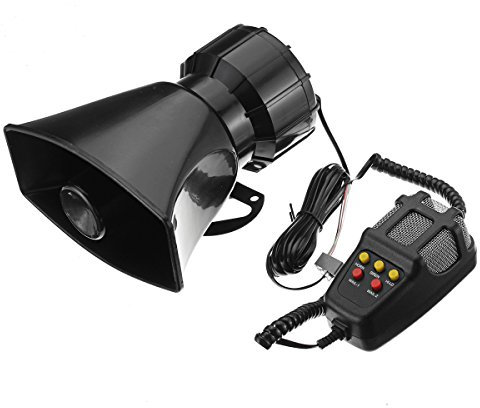 Forspero 100W Car Warning Alarm 5 Sound Loudly Police Fire Siren Horn PA Speaker with Mic