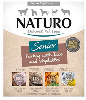Turkey & Rice with Vegetables Wet Food for Senior Dogs Trays 400g x 7