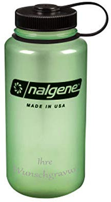 Nalgene Trinkflasche 'Everyday-Weithals' – 1L (Grün-Glow, mit Namensgravur)